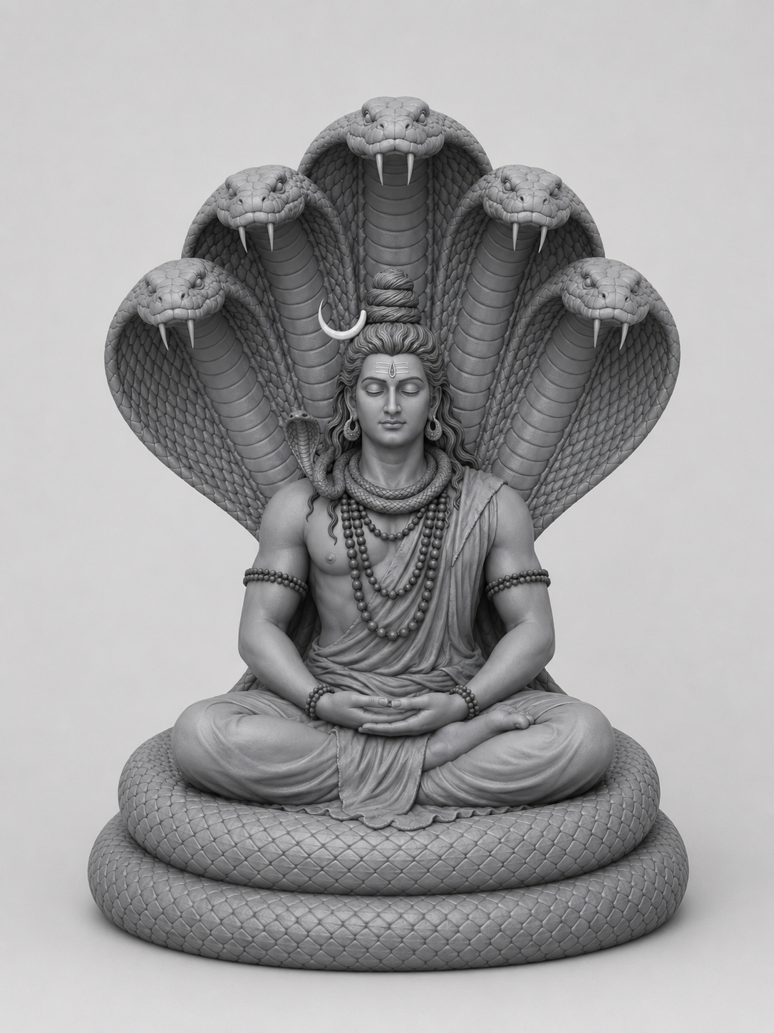Shiv Ji On Sheshnaag 3D Model (5 Inch)